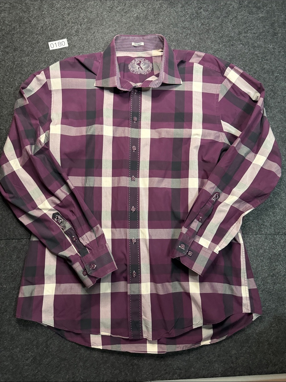 Bugatchi Purple Plaid Button-Down Shirt